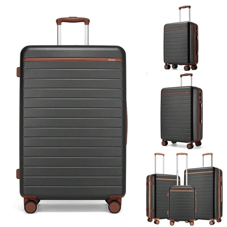Suitcase Cabin Size Carry On 20 24 28 Inch 3 Piece Set Hard Shell Lightweight Spinner Wheels Combination Lock Telescopic Handle Travel Luggage