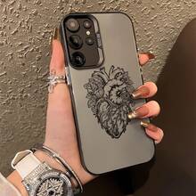Phone Case: Colorful Silver Patterned Case With Heart Sketch Art And Fashion Pattern For 24/23/S22Ultra/S26FE/S20Ultra/S10+/M10s/M12/Note20/A03/A04e/A05s/A10s/A11/A12/A13/A14/A15/A20/A21s/A22/A23/A24/A25/A30/A30s/A31/A32/A33/A34/A35/A50/A52/A53/ - 顏色1 - 查看 4