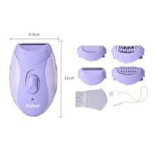 Kemei KM-6037 Rechargeable Women Epilator Electric Shaver Face Body Hair Removal Lady Bikini Trimmer Shaving Machine - View 5