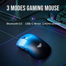 AULA SC680 Professional Gaming Mouse, 3‑Mode Connection, PAW3395 Sensor, Adjustable DPI, Customizable Macro Keys, RGB Lighting, Wear‑Resistant Silent Clicks. For Gaming & Office, Compatible With Windows, IOS, Android, Universal Computer Peripheral. - View 5