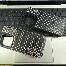 Pearl Polka Dot Dream Patterned Card Holder Leather Case Is Compatible With IPhone 17 Pro Max/Air/16/15/14/13/12/11.For Samsung S22/S23/S24/25. It's An Ideal Gift For Christmas, Valentine's Day, And New Year's, Perfect For Boyfriends, Girlfriends, And Family. - Hồng - Xem 8