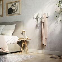 White Space Saving Wall Coat Rack With 5 Retractable Pegs Modern Entryway Hanger Organizer For Clothes Hats Bags - 白色 - 查看 7