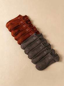 5/10/15 paires de chaussettes de cheville femme colorées avec visage souriant brodé, chaussettes basses invisibles avec talon antidérapant, en coton respirant, élastiques et confortables pour les étudiants, les employés de bureau, toutes saisons - Multicolore - Voir 3