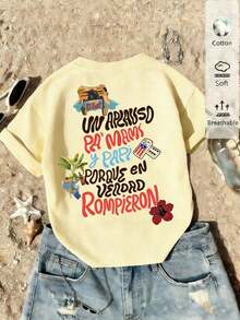 New Arrivals Spring/Summer 2026 Women's: Spring/Summer T-Shirts, Girls' T-Shirts, White Blouses, Women's Spring/Summer Clothing, Printed T-Shirts, Printed Blouses, Cotton Blouses, High-Quality T-Shirts, Blue T-Shirts, Retro Style, Preppy Style, Cute Style, Urban Style, Generation Z, Millennial Style, Y2K, Punk Style, Washed Style, Minimalist Style, Simple Style, Casual Style, Everyday Style, Vacation Style, Fun Prints - 黃色 - 查看 12