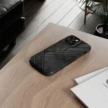 Expédition sous 24h depuis l'Allemagne Apple 17, 16, 15, 14, 13 Pro, Max, Plus ; 23, 24, 25, 26 Étui de téléphone en marbre noir et or géométrique : Couverture de luxe industrielle - FL 2-en-1 Mat Épais - Voir 8