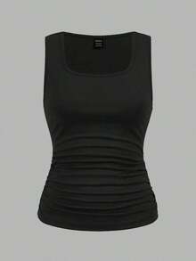 LUNE 3 piezas Tops de tirantes de unicolor adelgazantes para mujer, casuales y sencillos, perfectos para el verano - Multicolor 7 - Ver 3