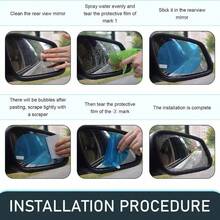Funda impermeable para espejo retrovisor, lámina antirreflejos para espejos laterales de coche, lámina protectora hidrofóbica de 13,5 cm x 9,4 cm, fácil de instalar en condiciones de humedad, que garantiza una visibilidad clara al conducir bajo la lluvia y de noche. - A - Ver 8
