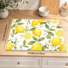 1 buah Keset Penyerap Tanah Diatom Bermotif Lemon Biru dan Putih, Alas Pengering Penyerap Air untuk Meja Dapur, Alas Mesin Kopi, Alas Teko Kopi Tuang, Alas Pengering Piring dan Cangkir, Keset Dapur Tahan Panas dengan Alas Anti Selip, Alas Meja Makan, Alas Sarapan, Alas Mesin Cuci, Keset Dekorasi Rumah, Dapur, Meja Makan, Kedai Kopi, Bar, Hadiah Pesta Liburan dan Pindah Rumah - MultiWarna - View 14