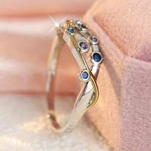 Minimalist Commuting Style Colorful Luxury Synthetic Zirconia Ring, Women's Business Office Accessory, Low-Key Durable Versatile Design - Multicolor - View 5