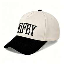 1pc Adjustable "WIFEY" Embroidered Colorblock Baseball Cap, Casual Sun Protection Hat Suitable For Spring/Autumn Travel & Beach, Y2K Style Gift For Young People - Baseball Cap - View 13