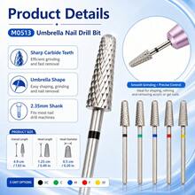 1pc M0513 Stainless Steel Nail Drill Bit – High Precision For Natural Nail Shaping, Superior Concentricity, Professional Manicure Tool - Multicolor - View 2