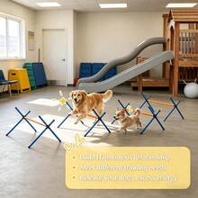 Adjustable Dog Jump Obstacle Training Set Portable Pet Agility Exercise Equipment - As Pic - View 5