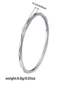 1 chiếc nhẫn tối giản, thích hợp để đeo hàng ngày, làm trang sức dự tiệc hoặc quà tặng sinh nhật cho thanh thiếu niên. - Bạc - Xem 4