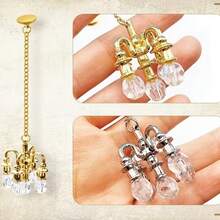 1:12 Miniature Metal Crystal Chandelier, Vintage European Style Wall Lamp Design, Suitable For Dollhouse, Diorama, Moss Landscape Interior Decor, Exquisite Atmosphere, Handmade DIY Accessory, Also Can Be Used As Niche Creative Small Gift - Multicolor - View 2