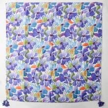 88x180cm Pañuelo grande de 100% algodón con estampado floral azul, chal largo para mujer, pañuelo ligero y suave para viajes y protección solar - Azul - Ver 7