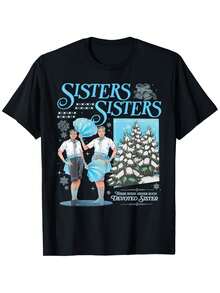 Camiseta Deportiva Casual para Mujer en Negro con Ilustración Colorida de los Hermanos Bajos - Camiseta Elástica de Cuello Redondo, Lavable aáquina, Ajuste Cómodo y Perfecta para Todas las Estaciones. - Negro - Ver 1