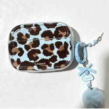 Ốp bảo vệ họa tiết da báo tương thích với tai nghe Bluetooth Apple 4, Pro 2, 3, 1/2. - Màu xanh nhạt - Xem 1
