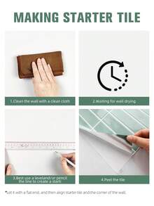 4/10/20pcs 11.43in X 9in Peel And Stick 3D Wall Tiles, Suitable For Kitchen, Bathroom, Wall - Green Pomelo Brick - View 10