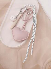 Fashion Y2K Bow Heart Bag Charm, Unique Woven Keychain Pendant, Women's Keychain Pendant - Bow Heart Hanging Ornament, Backpack Decoration, Daily Accessory, Perfect Gift For Women, Woven Ring Design, Bag Charm - Multicolor - View 3