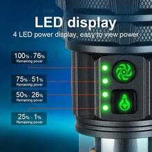 1pc Adjustable Focus Powerful Flashlight, Main White Light With Auxiliary Warm, Blue And Red Light, 5 Modes, Side Light With Multiple Modes, Type-C Charging And Discharging, Suitable For Hunting, Cycling, Camping, Hiking, Fishing, Outdoor Emergency - Flashlight - View 9