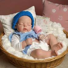 1个22英寸（55厘米）大型柔软实心硅胶逼真彩绘睡眠重生娃娃，理想礼物（解剖结构精确） - Silicone Reborn Doll - 查看 5