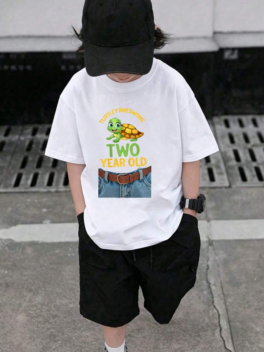 Amazing Two-Year-Old Turtle Kids T-Shirt - White - View 1