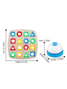 Geometric Shape Matching Game, 2-Player Colorful Shape Sorting Game With Buzzer, Montessori Early Education Cognitive Toy, Suitable For Preschool Children, Develops Hands-On Ability - Multicolor - View 8