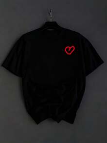 T Shirt Uomo Cotone 100% 180g Streetwear Manica Corta Girocollo Traspirante Estiva Graphic T Shirt Men Casual Cotton Tee Stile Urbano Moda Street Outfit Quotidiano - Black - View 1