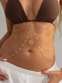 1 chiếc mặt dây chuyền hình hoa kiểu dáng kỳ nghỉ biển, dây đeo bikini đính ngọc trai, gợi cảm, quyến rũ, thích hợp cho kỳ nghỉ biển, tiệc tùng, hàng ngày, hẹn hò, trang sức đa năng cho nữ trong dịp lễ. - Chuỗi cơ thể - Xem 3