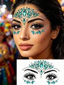 1pc Face Color Diamond Sticker, Suitable For Music Festival, Performance, Dance, Carnival Party And Daily Facial Makeup, With Various Colors To Choose, Waterproof And Durable Y2K Diamond Sticker, Suitable For Sisters Team Dress - Multicolor - View 13