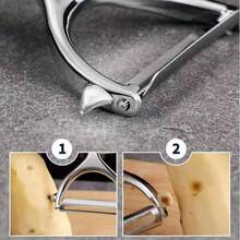 Stainless Steel Peeler For Kitchen, Multi-Function Potato And Apple Peeler, Fruit Scraper - Black - View 5