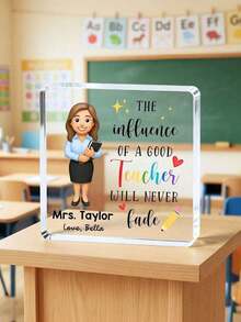 1/3/5Pcs Custom Photo Acrylic Plaque, Personalized Name Text Standee, Teacher's Day & Graduation Gift, Desktop Decor For Home And Classroom - Multicolor - View 11