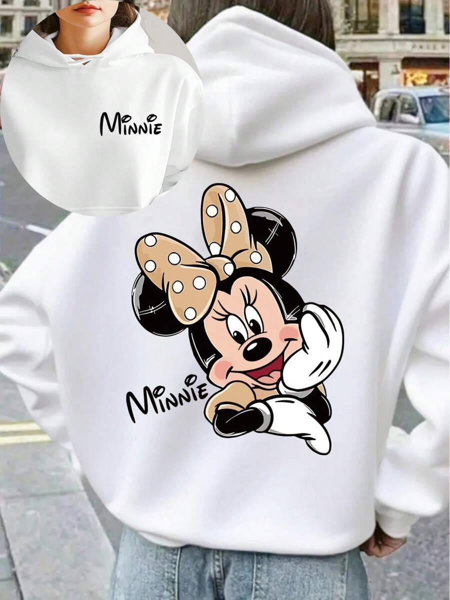 Winter Fashion Hoodies For Men And Women Feature The Classic Disney Character Minnie Mouse, Known For Her Cute And Playful Image, With Her Iconic Large Bow And Sweet Smile That Fans Adore - màu đen - Xem 1