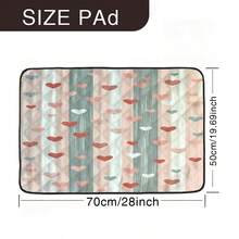 1件條紋愛心圖案寵物墊，狗床墊，居家寵物墊，可機洗，四季適用，易於清潔 - 彩色 - 查看 6