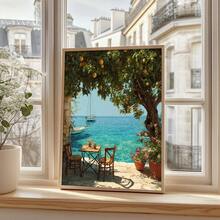1pc Lemon Tree Summer Beach Canvas Poster Mediterranean Coastal Landscape Rustic Wall Art Print Beach House Farmhouse Decor Painting Apartment Living Room Bedroom Modern Home Decor - A - View 5