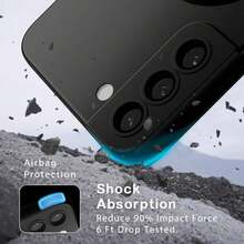 Magnetic Phone Case For Galaxy S22 S22+ [With Camera Lens Protection] Matte, Cute, Slim, Soft Silicone Anti-Drop Metal Frame Phone Case Compatible With Galaxy S25 FE A56 A36 A07 A17 A37 A57 S26 Ultra S25 Ultra S24 S23 FE - Black - View 7