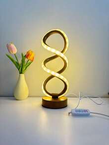 Lampu Malam LED Kreatif Artistik Double Helix Lampu Meja Minimalis Modern Gaya Nordik Rendering Warna Tinggi Hemat Energi Lampu Meja Samping Tempat Tidur Cahaya Lembut Anti Silau Melindungi Mata Lampu Baca Kamar Tidur Hangat Romantis Suasana Personalisasi - lampu meja - View 2