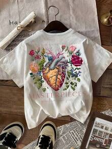 Women's T-Shirt For Spring And Summer - 白色 - 查看 8