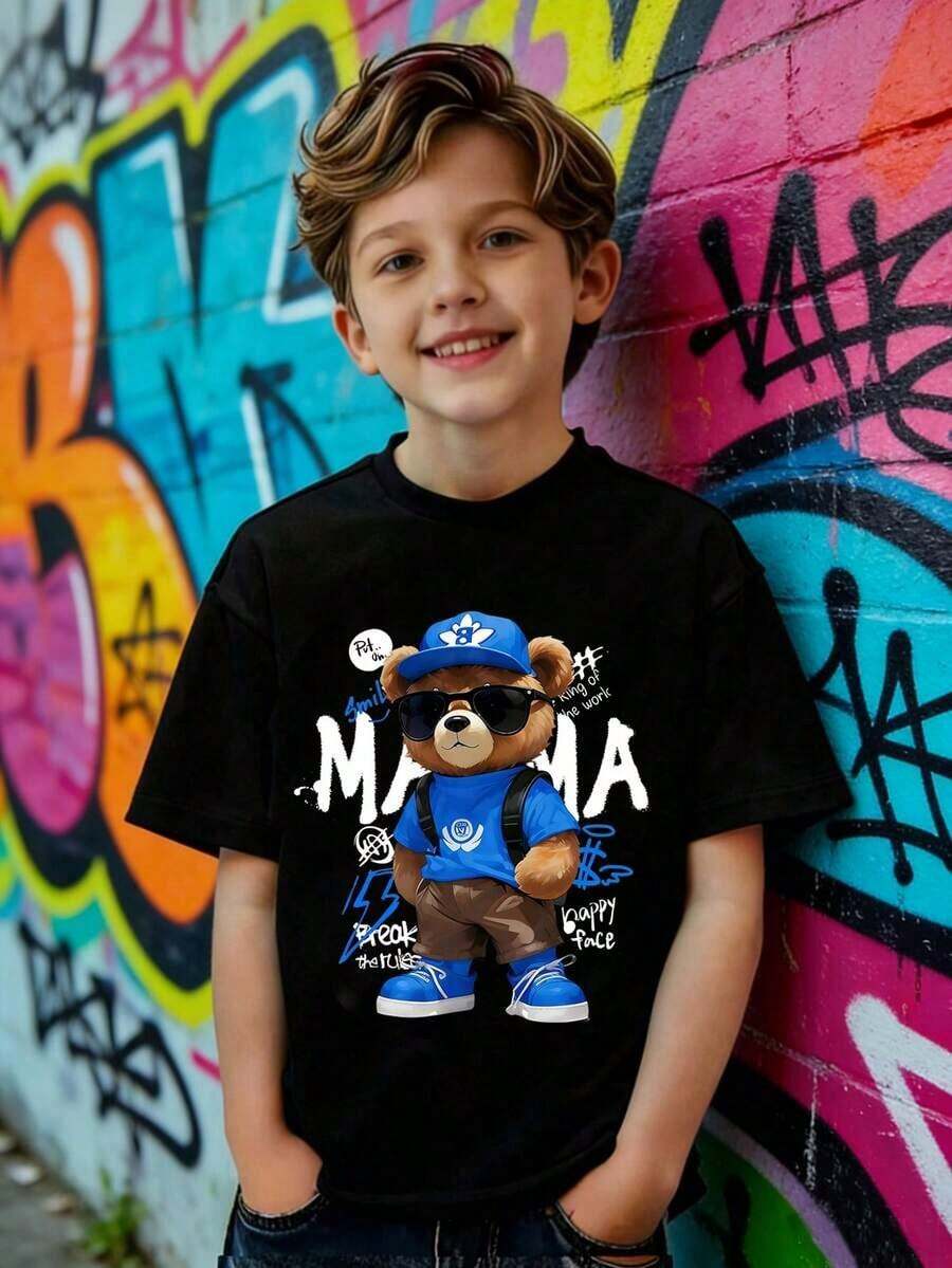 GraphicGems Boys' Basic Short Sleeve T-Shirt, Casual, Elegant, Creative, Personalized, Refreshing, Chic, Minimalist, Cool Style, With Digit 67 Football Graphic Print, Comfortable Clothing For Daily Wear, Cozy Summer And Autumn Styles, Suitable For 7 Year Olds, Graphic Clothing For Boys, Hip Hop Clothing For Boys. - 淺粉色 - 查看 1