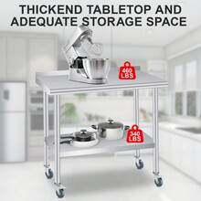 Stainless Steel Work Table With Wheels – Adjustable Backrest And Lower Shelf – Sturdy And Easy To Clean – For Commercial Kitchens, Restaurants, Homes And Outdoor Use - Silver - View 7