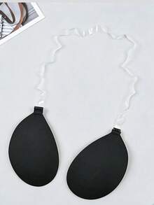 2pcs Dual-Use Round Cup Push-Up Breast Pads With Front Clasp Design + Detachable Spaghetti Strap Strap, Anti-Slip Dotted Texture, Invisible Seamless, Suitable For Evening Gown / Backless / Strappy Tops - Multicolor - View 8