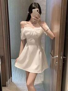 Women Short Dresses - White - View 4