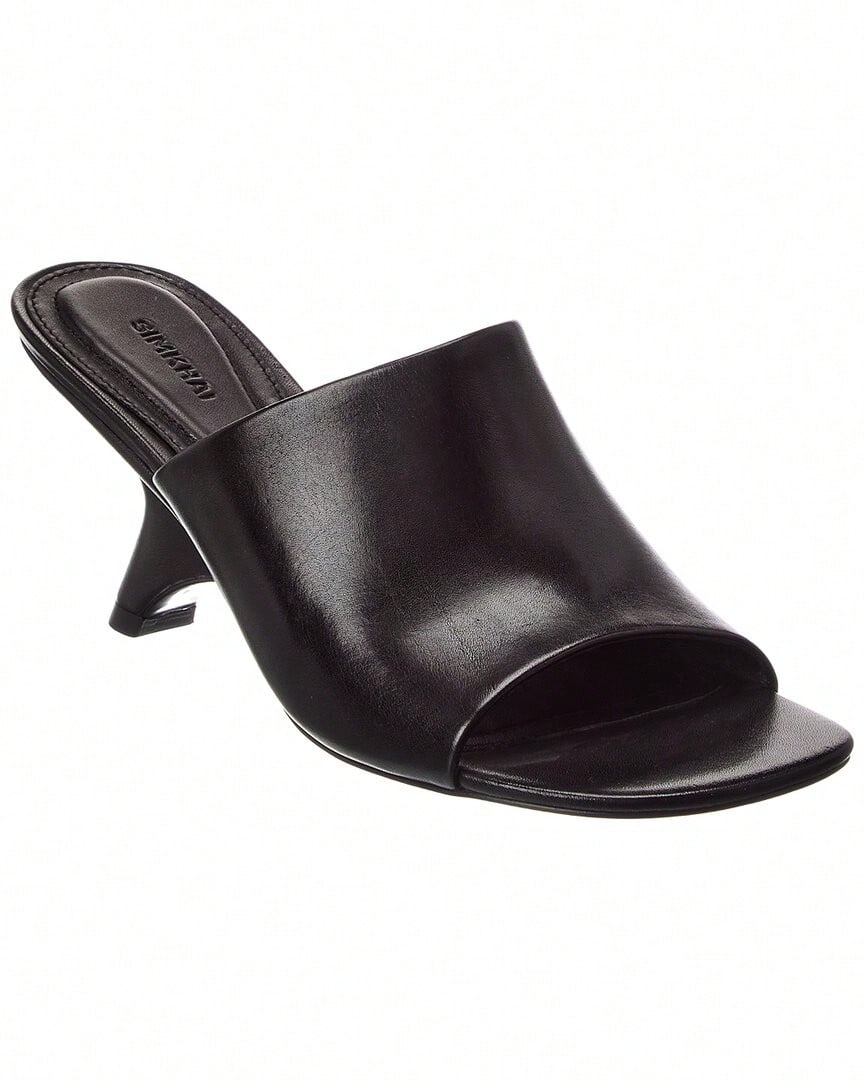 SIMKHAI Shadow Mule Leather Sandal - Black - View 1