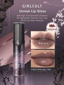 GIRLCULT 1pc Unreal Lip Gloss J825 Midnight Story 3.5ml, Jelly Texture Mirror Lip Gloss, High Gloss Glass Lip Effect, 30s Quick Dry Non-Transfer, Long-Lasting Moisturizing Lipstick, Plumping Smoothing Lip Lines, Non-Sticky Lightweight Formula, Cruelty-Free Pure Plant Oil Formula, Suitable For All Skin Tones Daily Use, Fade-Resistant, Non-Stick Cup, Moisturizing, Suitable For Beginners, Gift - J825 Midnight Tale - View 2