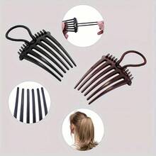 Set de 2 piezas de peine y coletero de unicolor, accesorios de pelo minimalistas y clásicos para mujeres - Multicolor - Ver 1