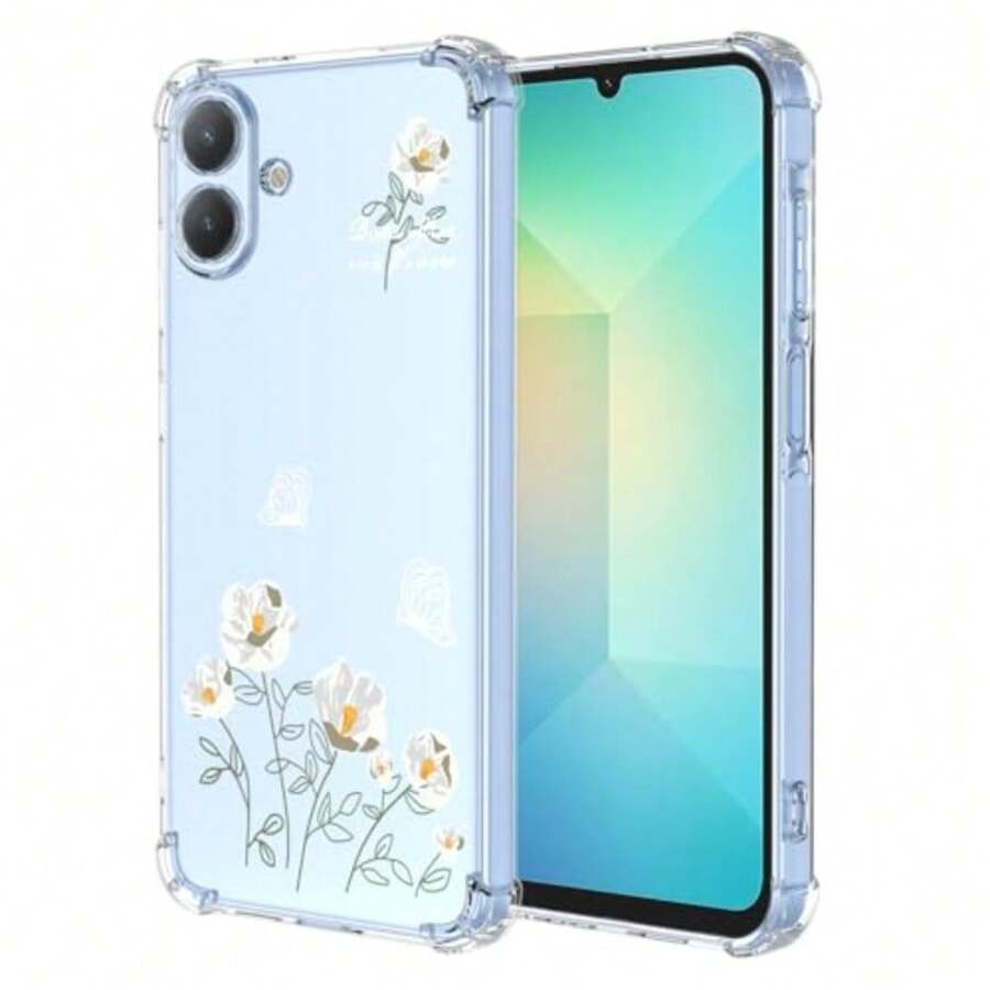 Case For, Transparent Case With Aesthetic Butterfly And Flower Designs, Anti-Yellow Soft Silicone Slim Anti-Shock Anti-Scratch TPU Bumper Case - 三星 Galaxy A07 - 查看 1