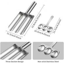 Meat Baller Spoon With Cutting Spade, Triple Meatball Maker For Meatball Lovers, DIY Meatball Making Set, Home Cooking Tools For Quick Making Meatballs - Silver - View 2