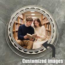 [Customized]Personalized Custom Image Craft Round Commemorative Coin Couple Photo Decorative Coin Collection Gift - Gold - View 7