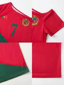 Damen Lässig Portugiesisches Mesh Asymmetrischer Ausschnitt Durchbrochenes Lockeres Langes T-Shirt Sommerurlaub Süßes Ausgehen Top, Y2K Ästhetik Rot - Rot - Übersicht 7