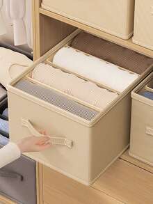 1 hộp sắp xếp túi xách trong tủ quần áo, hộp vải chia ngăn đựng đồ trong tủ, vách ngăn túi xách dung tích lớn có tay cầm, hộp đựng túi xách gấp gọn tiện dụng cho phòng ngủ. - Màu be - Xem 4